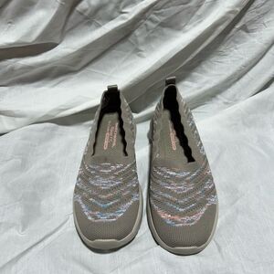 Skechers Seaver Cup Washable Women's Knit Slip-On Shoes - Taupe 5.5